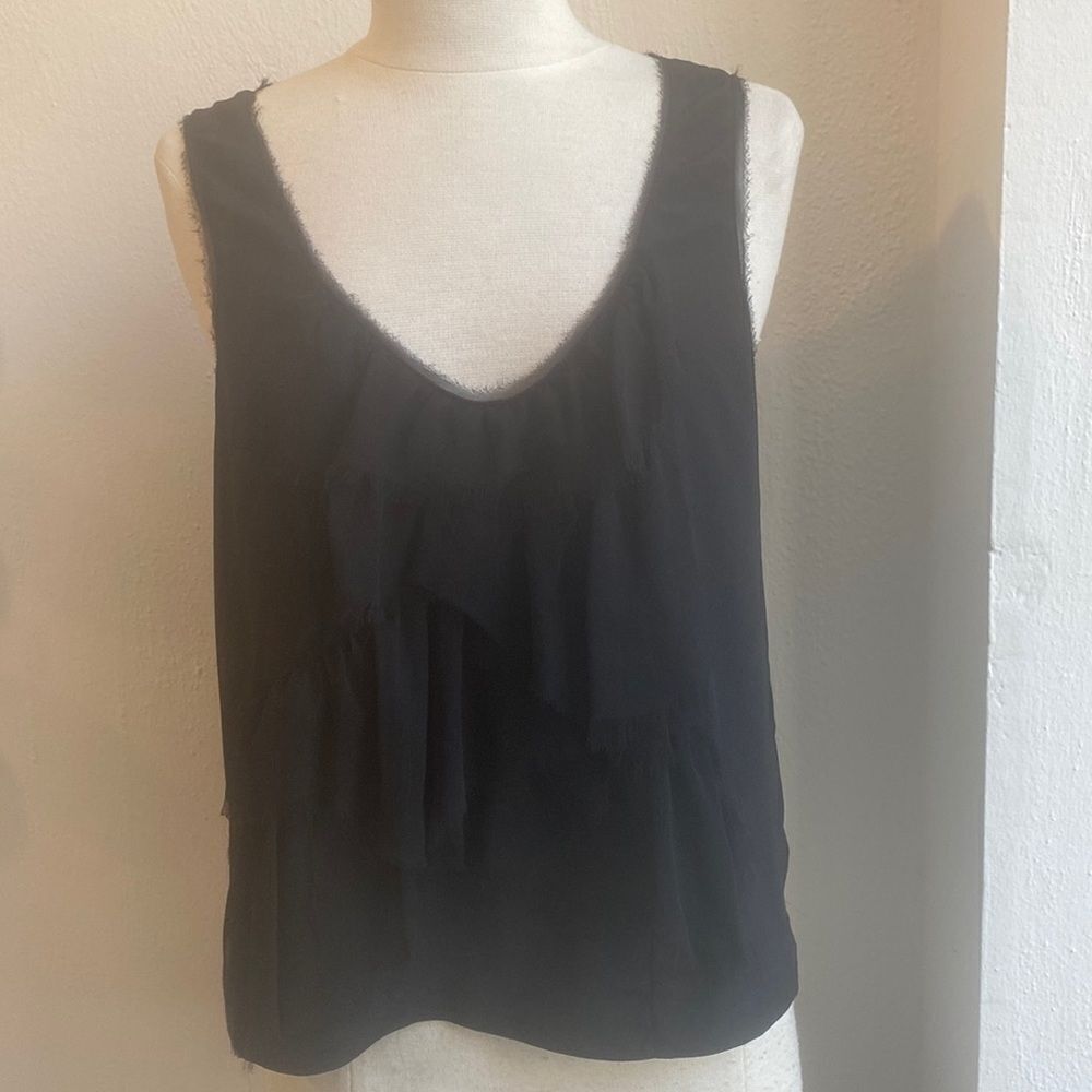 Of Two Minds Deconstructed Silk Ruffle Top size S